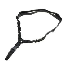 Heavy Duty Tactical Single Point Gun Rifle Sling Adjust & Quick Detach QD Buckle (Color: Black)