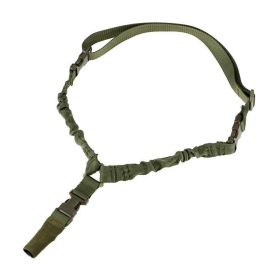 Heavy Duty Tactical Single Point Gun Rifle Sling Adjust & Quick Detach QD Buckle (Color: Army Green)