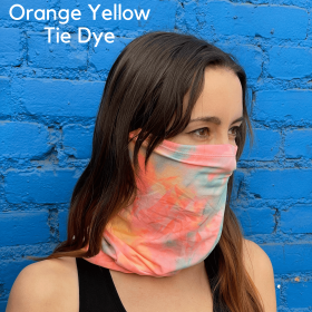 JupiterGear Sports Neck Gaiter Face Mask for Outdoor Activities (Color: Orange Yellow Tie Dye)